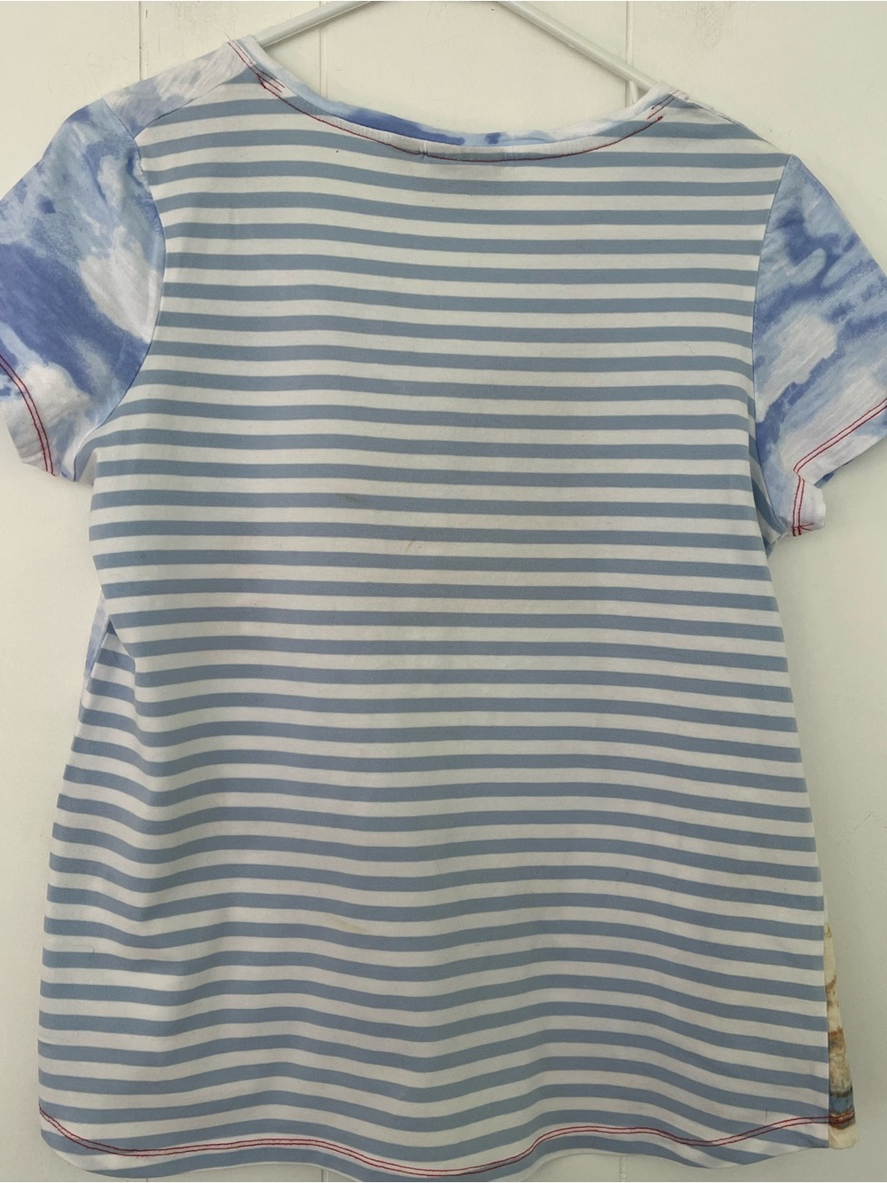 Onque Casual Petite Sequin American Flag Beach Tee Top Shirt Size PLarge - Picture 8 of 12